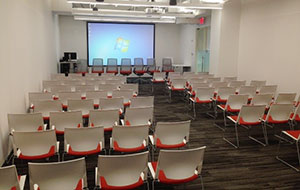 James Kuhn Lecture Hall panel lecture setup